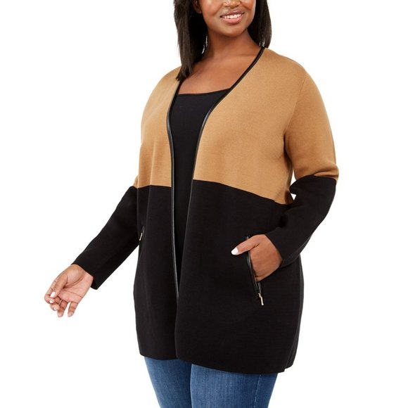 Sleeve Colorblocked Cardigan Sweater 